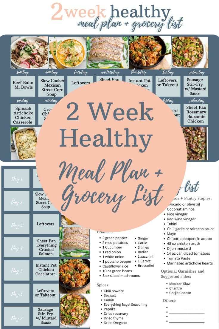 Two Week Meal Plan And Shopping List Culinary Mastery